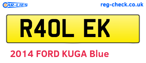R40LEK are the vehicle registration plates.