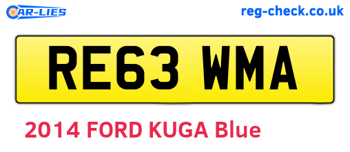 RE63WMA are the vehicle registration plates.