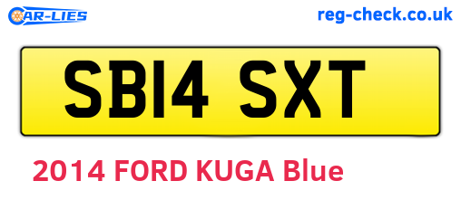 SB14SXT are the vehicle registration plates.