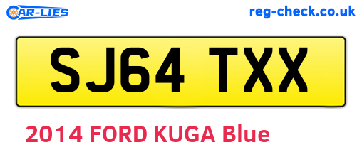SJ64TXX are the vehicle registration plates.