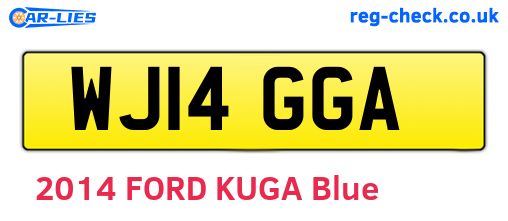 WJ14GGA are the vehicle registration plates.