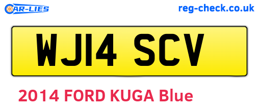 WJ14SCV are the vehicle registration plates.