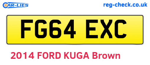 FG64EXC are the vehicle registration plates.