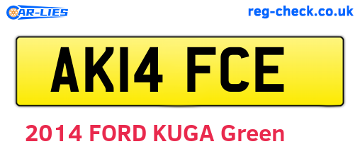 AK14FCE are the vehicle registration plates.