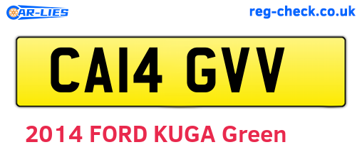 CA14GVV are the vehicle registration plates.