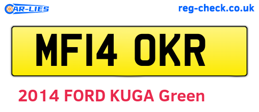 MF14OKR are the vehicle registration plates.