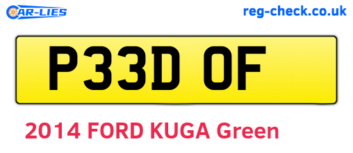 P33DOF are the vehicle registration plates.