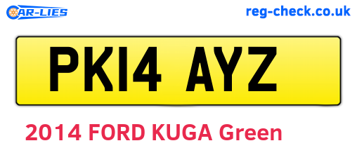 PK14AYZ are the vehicle registration plates.