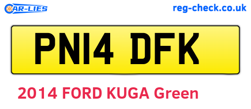 PN14DFK are the vehicle registration plates.