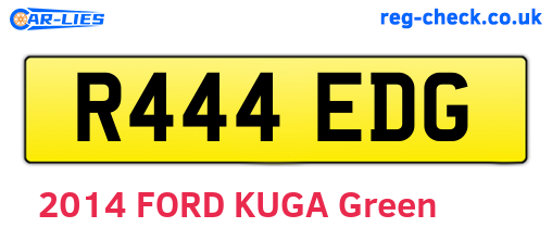 R444EDG are the vehicle registration plates.