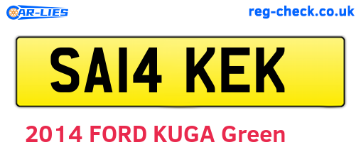 SA14KEK are the vehicle registration plates.