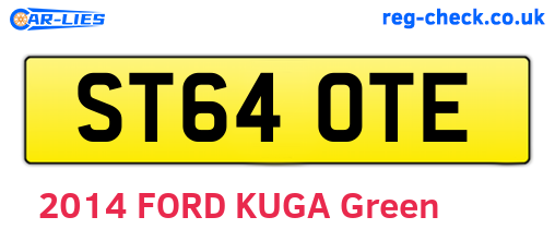 ST64OTE are the vehicle registration plates.