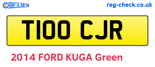 T100CJR are the vehicle registration plates.