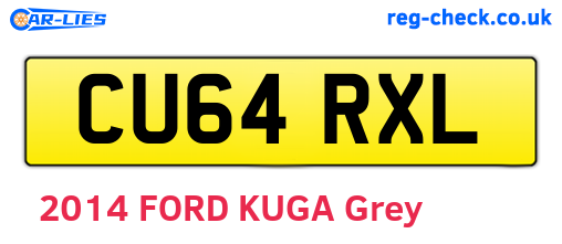 CU64RXL are the vehicle registration plates.