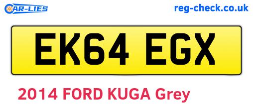 EK64EGX are the vehicle registration plates.