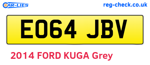 EO64JBV are the vehicle registration plates.