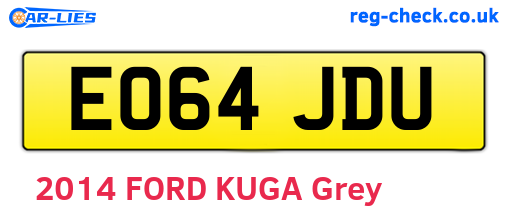 EO64JDU are the vehicle registration plates.