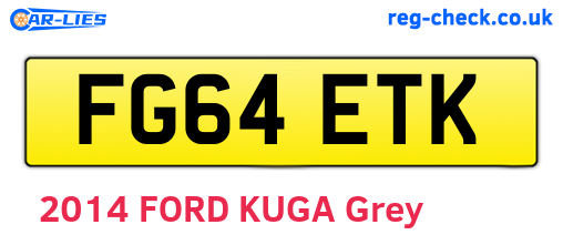 FG64ETK are the vehicle registration plates.