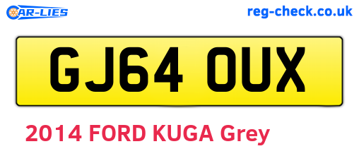 GJ64OUX are the vehicle registration plates.