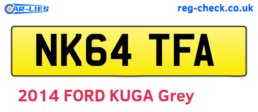 NK64TFA are the vehicle registration plates.