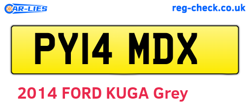 PY14MDX are the vehicle registration plates.