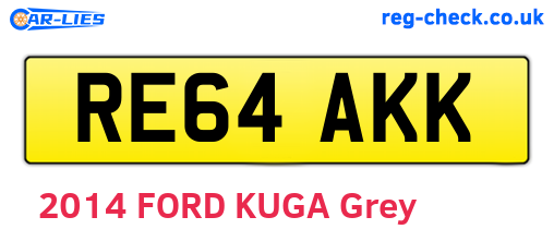 RE64AKK are the vehicle registration plates.