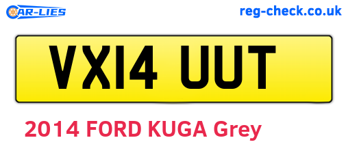 VX14UUT are the vehicle registration plates.