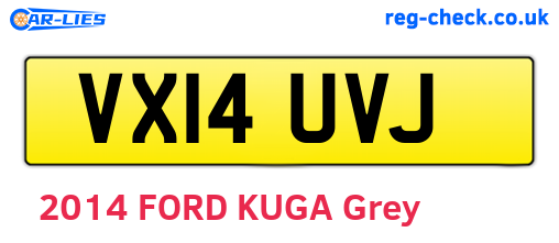 VX14UVJ are the vehicle registration plates.