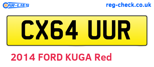 CX64UUR are the vehicle registration plates.