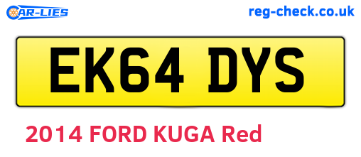 EK64DYS are the vehicle registration plates.