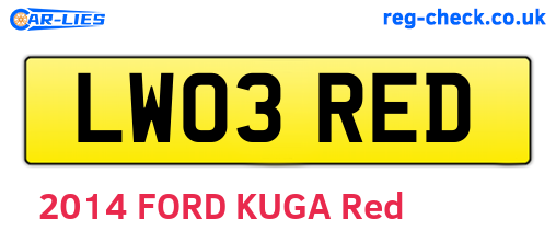 LW03RED are the vehicle registration plates.