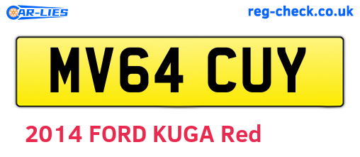 MV64CUY are the vehicle registration plates.