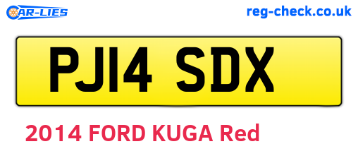 PJ14SDX are the vehicle registration plates.