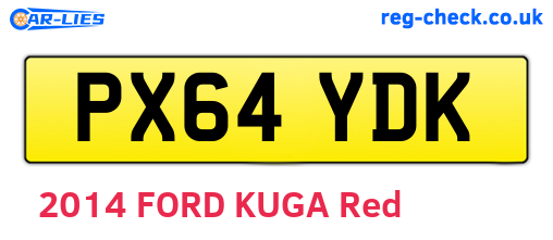 PX64YDK are the vehicle registration plates.