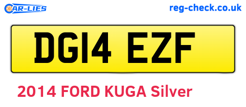 DG14EZF are the vehicle registration plates.