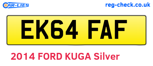 EK64FAF are the vehicle registration plates.