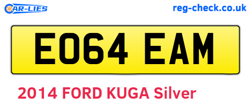 EO64EAM are the vehicle registration plates.