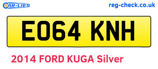 EO64KNH are the vehicle registration plates.