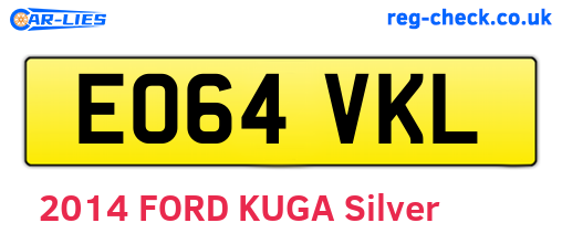 EO64VKL are the vehicle registration plates.