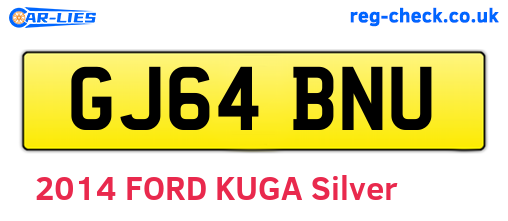 GJ64BNU are the vehicle registration plates.