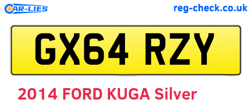 GX64RZY are the vehicle registration plates.