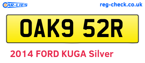 OAK952R are the vehicle registration plates.