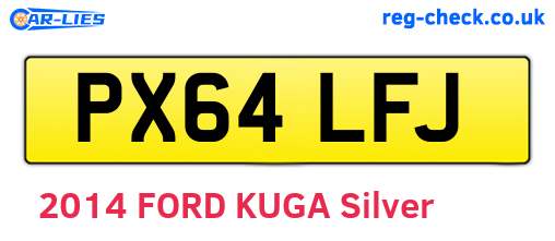 PX64LFJ are the vehicle registration plates.