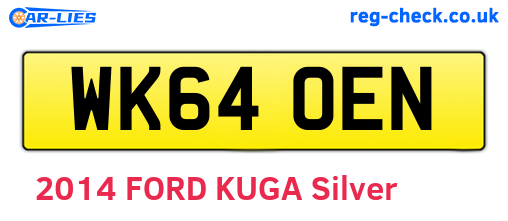 WK64OEN are the vehicle registration plates.