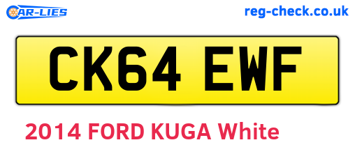 CK64EWF are the vehicle registration plates.
