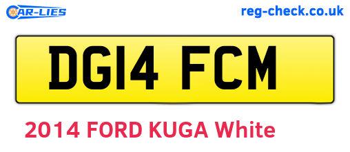 DG14FCM are the vehicle registration plates.