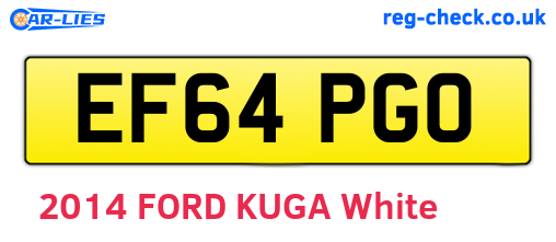 EF64PGO are the vehicle registration plates.