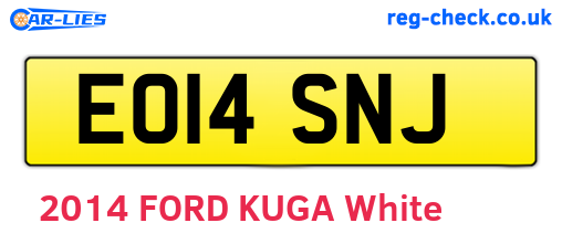 EO14SNJ are the vehicle registration plates.