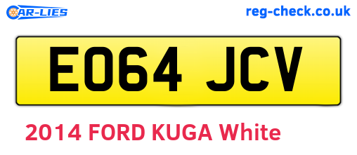 EO64JCV are the vehicle registration plates.