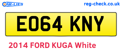 EO64KNY are the vehicle registration plates.